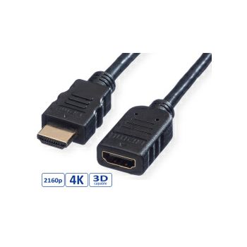 Roline VALUE HDMI produžni kabel sa mrežom, HDMI M - HDMI F, 2.0m