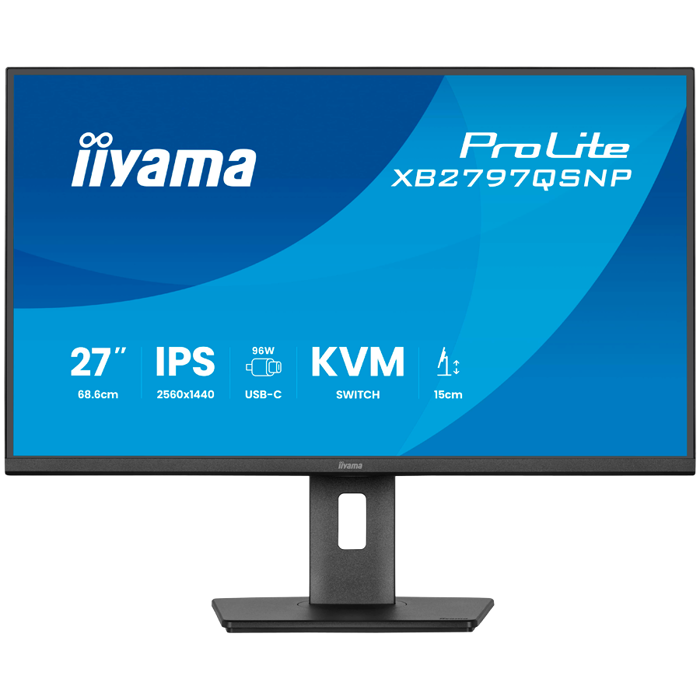 27" IPS-panel, 2560x1440, EyeComfort, 15cm Height Adj. Stand, USB-C Dock (LAN/96W PD/DP-OUT) 1ms, 350cd/m2, Speakers, USB-C, KVM, HDMI, DisplayPort, USB HUB (2x3.2+2xC)