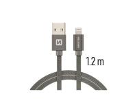SWISSTEN kabel USB/Lightning, platneni, 3A, 1.2m, sivi - 03080062