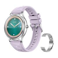 COLMI L28 Smart Watch (Silver-purple + silver steel strap)