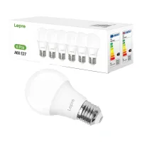 LEPRO 100090-DW-EU-6 LED Bulb, E27, A60, 8.5W (60W), 806 lm, 6500K (cool white), 180°, 6-pack