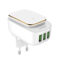 LDNIO SET ADAPTER A3305 220V 3X USB 3,4A + LIGHTNING CABLE + LED LIGHT