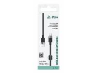 iPEAX KABEL TEXTILE USB-C/USB-C 1M, 60W, 3A, USB 2.0 crni - 03090066