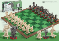 NOBLE COLLECTION Minecraft Overworld Heroes Vs. Hostile Mobs Chess Set