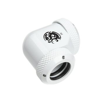 Bitspower Multi-Link Adapter 90 Grad 12mm AD auf 12mm AD Hardtube - white BP-DWE90DML