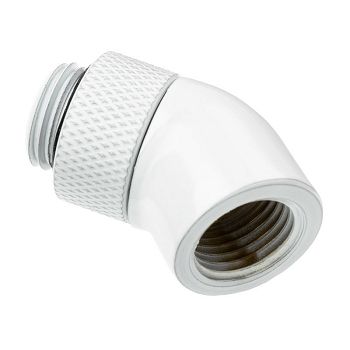 Alphacool Eiszapfen Winkeladapter 45 Grad drehbar G1/4 AG auf G1/4 IG - white 17487