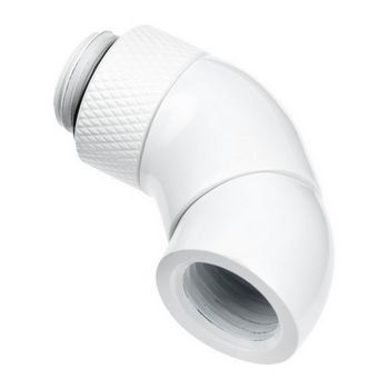 Alphacool Eiszapfen Winkeladapter, 45 Grad, doppelt, drehbar, G1/4 AG auf G1/4 IG - white 17628