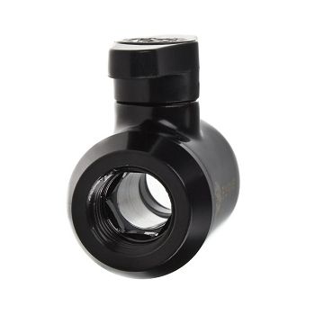 Bitspower Absperrhahn 2x IG 1/4 Zoll, blacker Griff - matt black BP-MVV-MBKBK