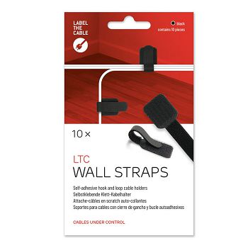 LABEL THE CABLE Wall Klettkabelhalter 10er Set - black LTC 3110