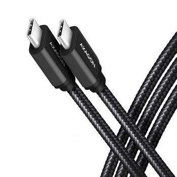 AXAGON BUCM2-CM25AB Ladekabel USB-C zu USB-C 2.0, 2,5 m, PD 240 W 5 A, ALU - black BUCM2-CM25AB