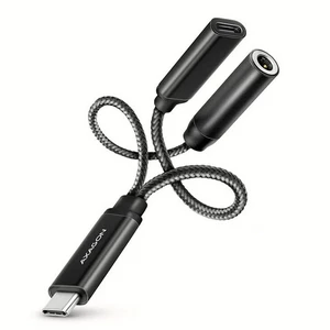 AXAGON ADA-HCPD USB-C zu 3.5-mm-Klinkenstecker und USB-C, Hi-Res DAC, 384kHz/32bit, 60 W PD - black-ADA-HCPD