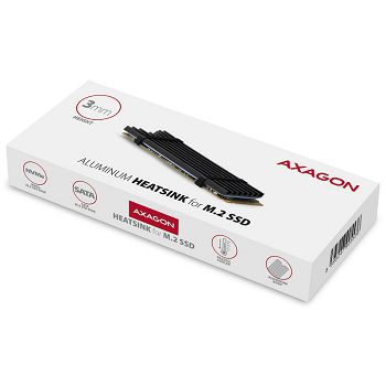 AXAGON CLR-M2L3 passiver M.2-SSD-Kühlkörper - 2280, 3 mm Höhe, Aluminium, black CLR-M2L3