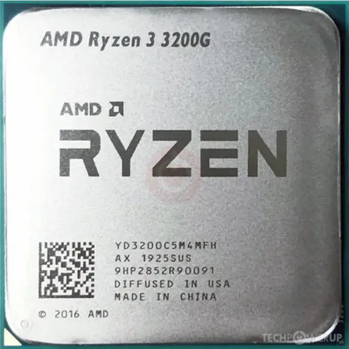 AMD Ryzen 3 3200G (3.6/4.0 GHz) Socket AM4, 6MB cache, 65W, Radeon Vega Graphics, tray