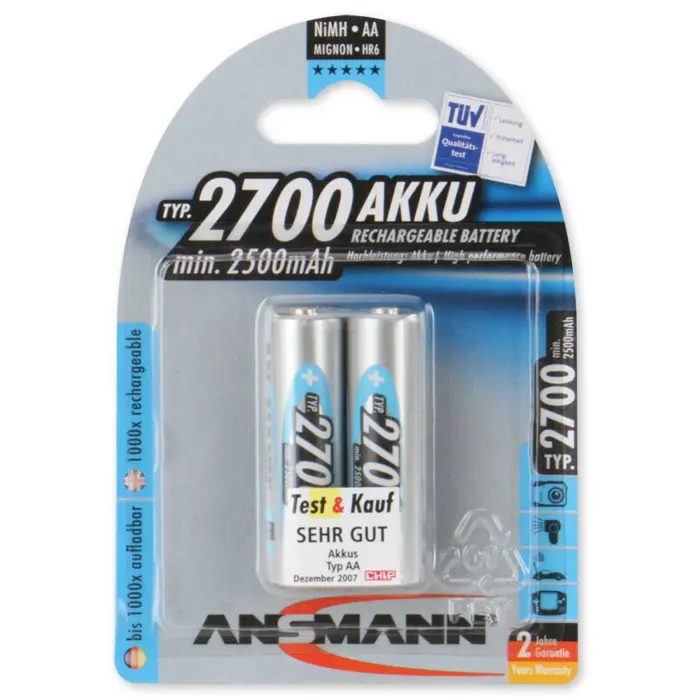 Ansmann Mignon NiMh battery 2xAA 2700mA