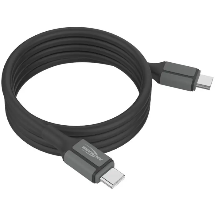 Ansmann silicone cable USB-C to USB-C (black, magnetic, 120cm)