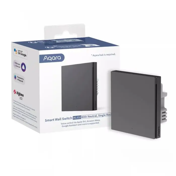 AQARA single wall switch H1 EU with neutral conductor, WS-EUK03 GRAY