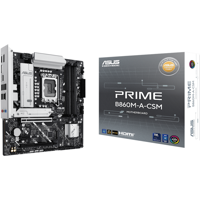 ASUS Prime B860M-A-CSM Mainboard, LGA 1851, Intel B860, mATX, DDR5-90MB1K00-M0EAYC