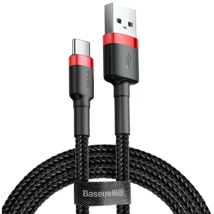 BASEUS USB TO USB-C CABLE CAFULE 2M (RED-BLACK)
