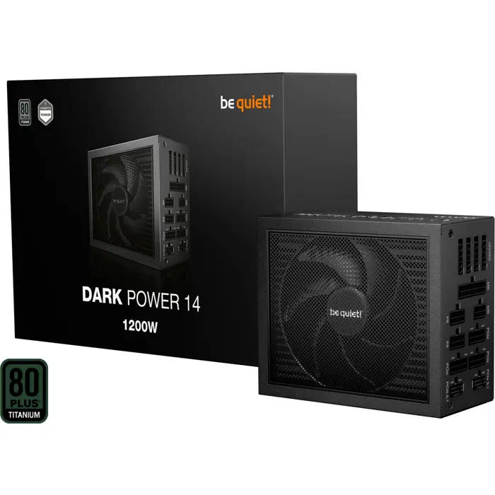 be quiet! DARK POWER 14 1200W, PC power supply, black, 2x 12-pin high-power GPUs, 4x PCIe, cable management, 1200 watts