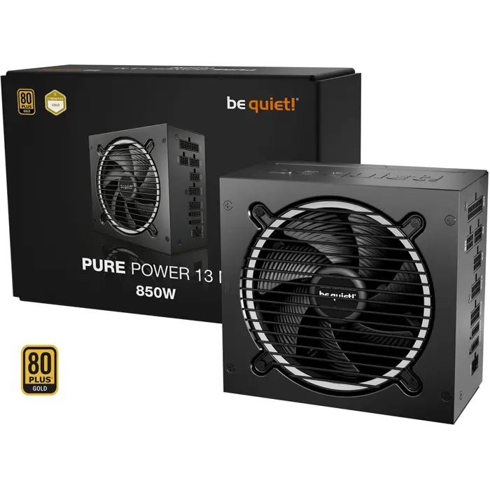 be quiet! Pure Power 13 M 850W, PC power supply black, 1x 12-pin high power GPU, 4x PCIe, cable management, 850 watts