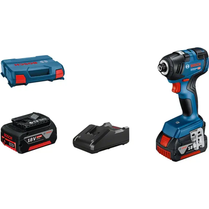 Bosch cordless impact wrench GDR 18V-200 Professional, 18Volt (blue/black, 2x Li-ion battery 4.0Ah, L-case)