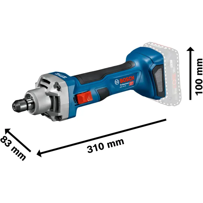 Bosch cordless straight grinder GGS 18V-20 Professional solo (blue/black, without battery and charger, in L-BOXX)