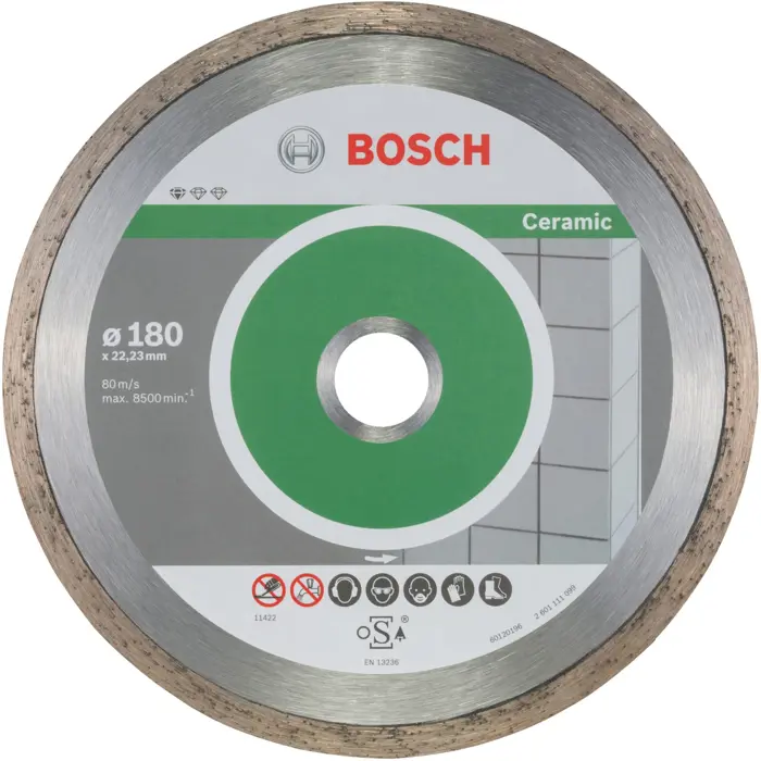 Bosch Professional diamond cutting disc Standard for Ceramic, O 180mm 10 pieces, bore 22.23mm