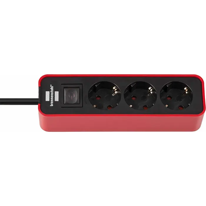 Brennenstuhl Ecolor power strip 3-fold red - / black
