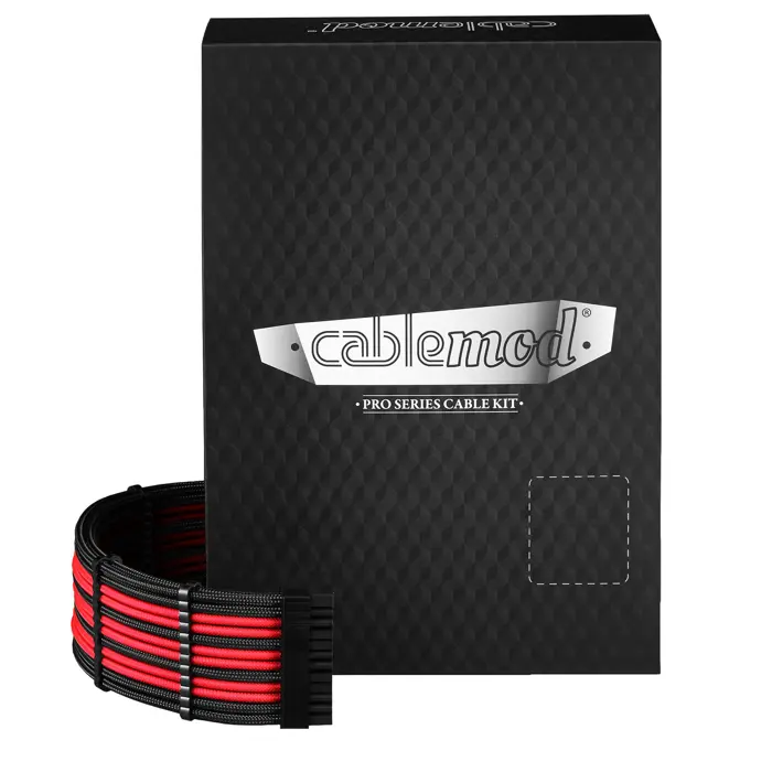 CableMod C-Series Pro ModMesh Sleeved 12V-2x6 12VHPWR Dual StealthSense Cable Kit for Corsair RMi, RMx (Black Label) - black/rot-CM-PCSR-16X2KIT-NKKR-R-SS