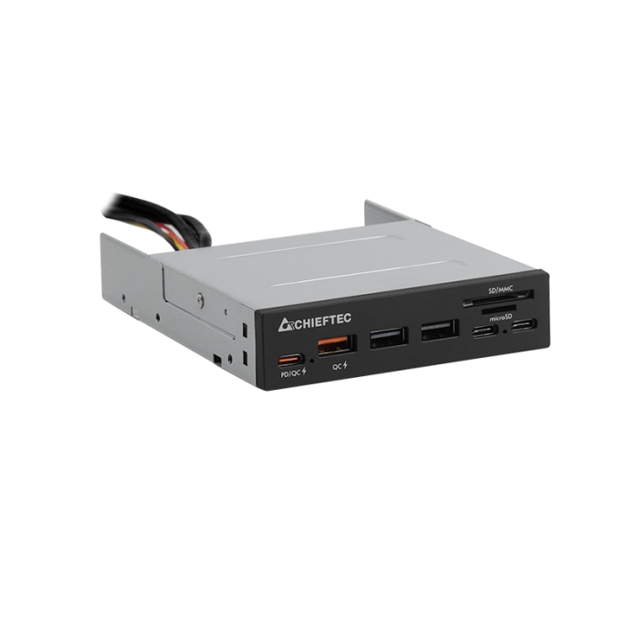 Chieftec all-in-one card reader 4x USB 3.2 Gen1 TypeA/C QC3.0 3.5" panel