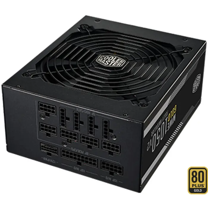 Cooler Master MWE 1050 V2 Black, PC power supply black, 1x 12-pin high power GPU, 3x PCIe, cable management, 1050 watts