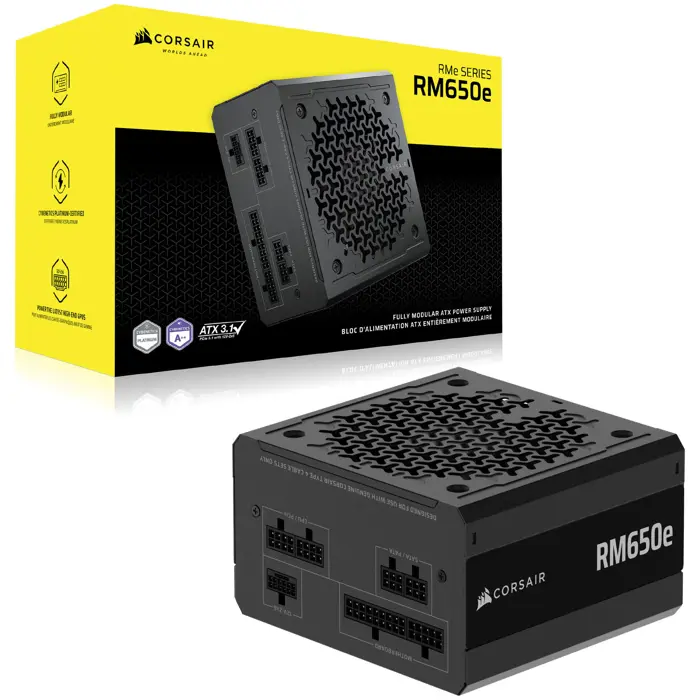Corsair RMe Series RM650e 80 PLUS Gold napajanje, modular, ATX 3.1, PCIe 5.1 - 650 Watt-CP-9020302-EU