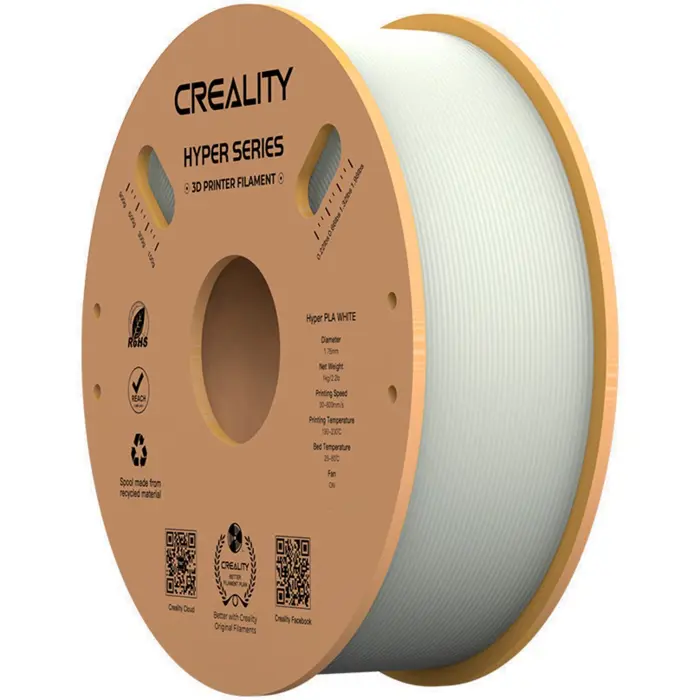 Creality Hyper PLA Filament White, 3D filament (white, 1 kg, 1.75 mm, on roll)