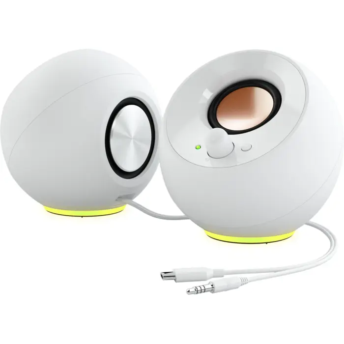 Creative Pebble SE, PC speakers (white, Bluetooth 5.3, USB-C, jack, RGB)