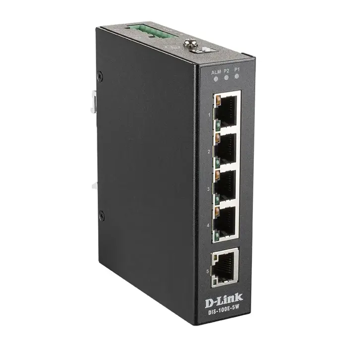 D-Link 5-Port Unmanaged Industrial Switch with 5 x 10/100 BaseT(X) ports