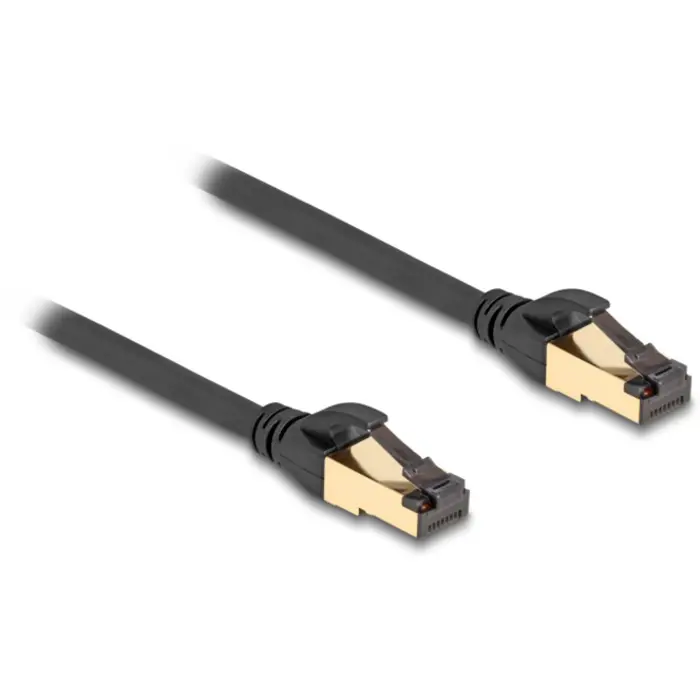 DeLOCK RJ-45 network cable Cat.6a S/FTP, with Cat.7 raw cable (black, 15 meters, 600 MHz, suitable for industrial and outdoor use)