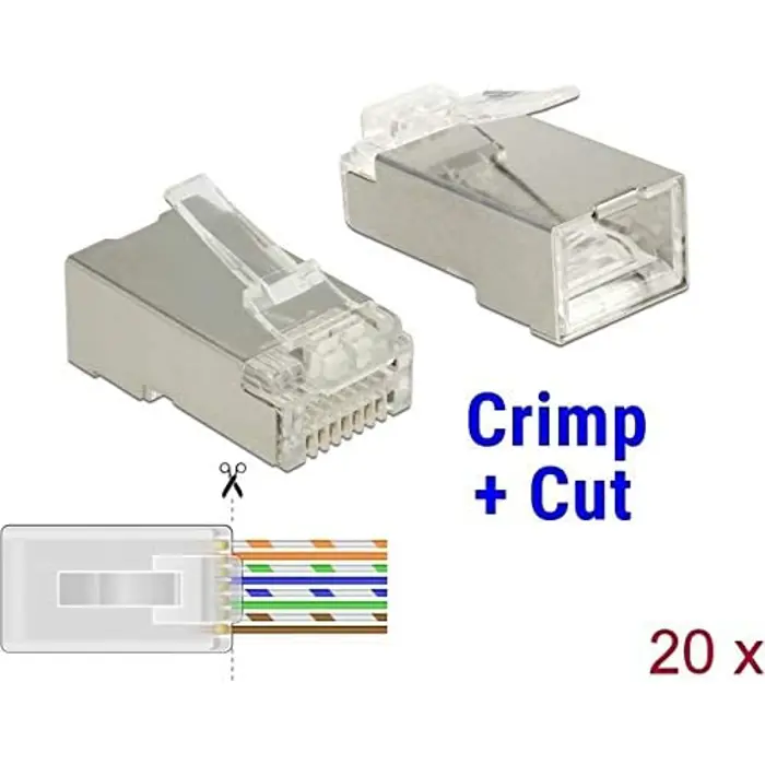 DeLOCK RJ45 crimp + cut plug Cat.6 STP