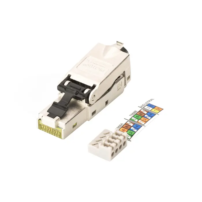 Digitus RJ-45 plug for field assembly, Cat.6a (silver/black, 1 piece)