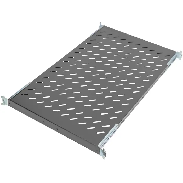Digitus shelf for permanent installation in 483 mm (19") cabinets, black, 1 height unit