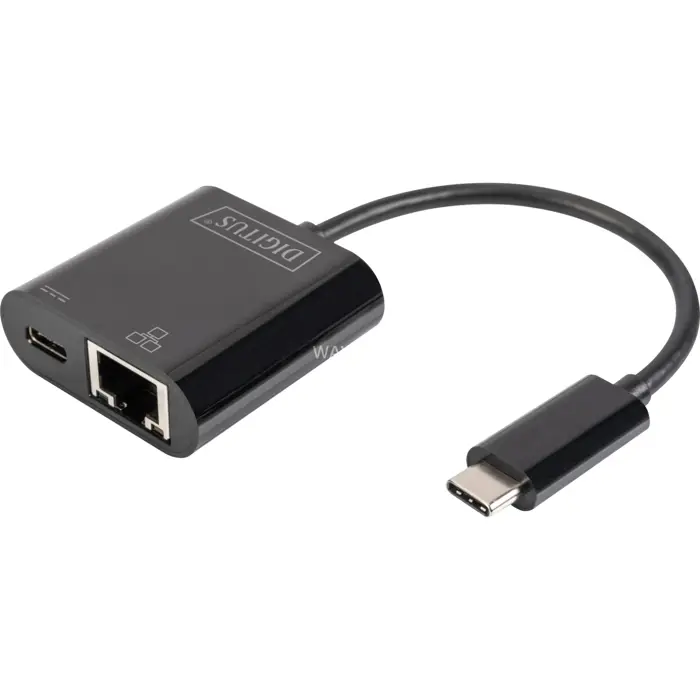 Digitus USB Type-C Gigabit Ethernet Adapter (black, with Power Delivery support)