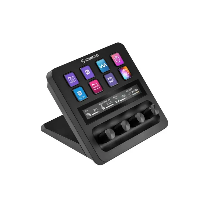 Elgato Stream Deck+, Audio Mixer, Live Production and Studio Controller for Content Creators, Streaming, Gaming, with Customizable Touch Bar, Rotary Knobs and LCD Buttons