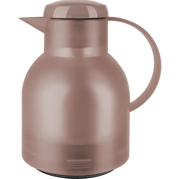Emsa SAMBA vacuum jug, 1 liter (dark brown/transparent, QUICK PRESS closure)