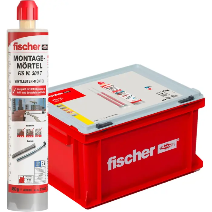 fischer Advantage Box Injection Mortar FIS VL 300 T HWK G (grey, 20 cartridges with 300ml each, in a case)