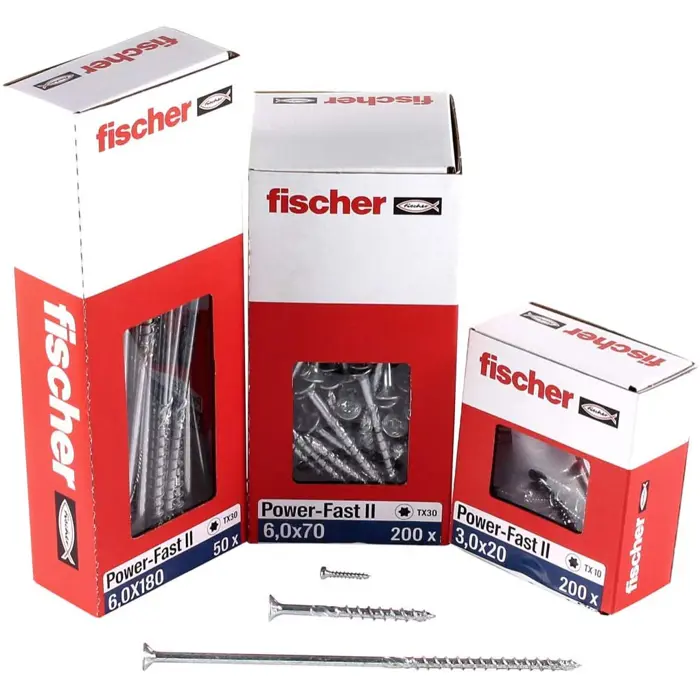 fischer chipboard screw Power-Fast II 6.0x240 countersunk (25 pieces, partial thread, galvanized)