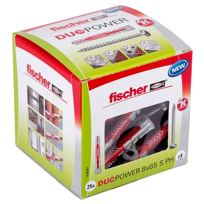 Fischer DUOPOWER 8x65 S PH LD 25pcs