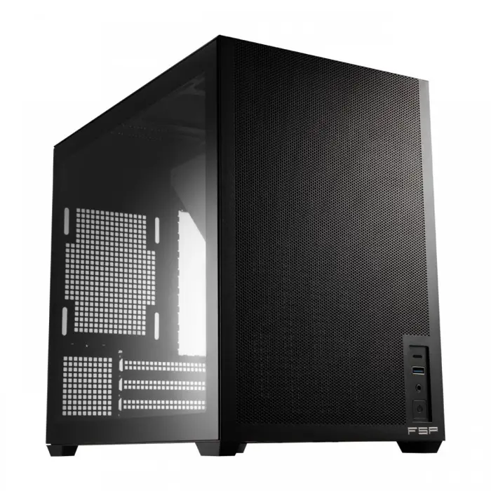 FSP Fortron S210 Black Tempered Glass Micro-ATX PC Case