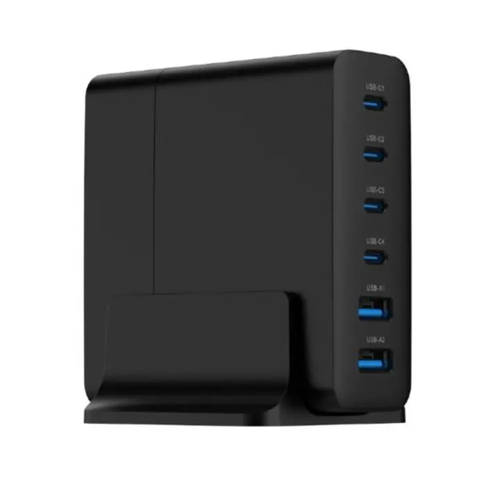 Gembird 6-port 75W GaN USB fast charger, black