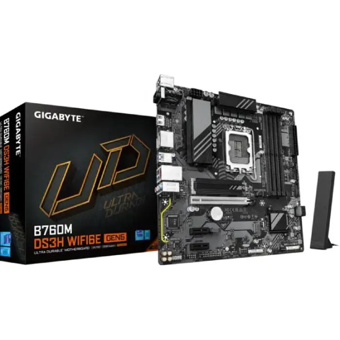 GigabyteB760M DS3H WF6E GEN5, DDR5, s1700, ATX