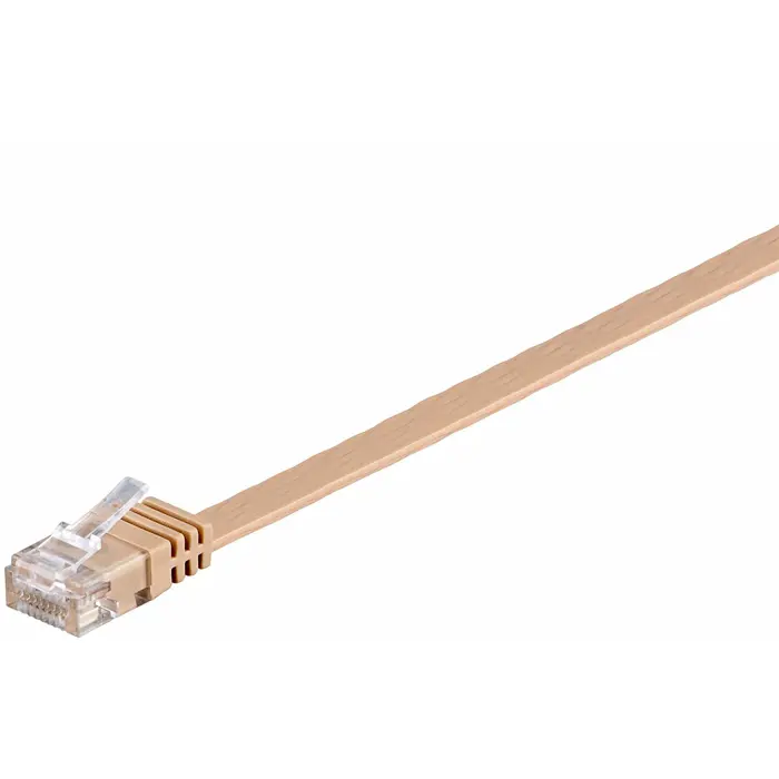 goobay Patch cable Cat6 U/UTP flat brown 15,0m - bright brown