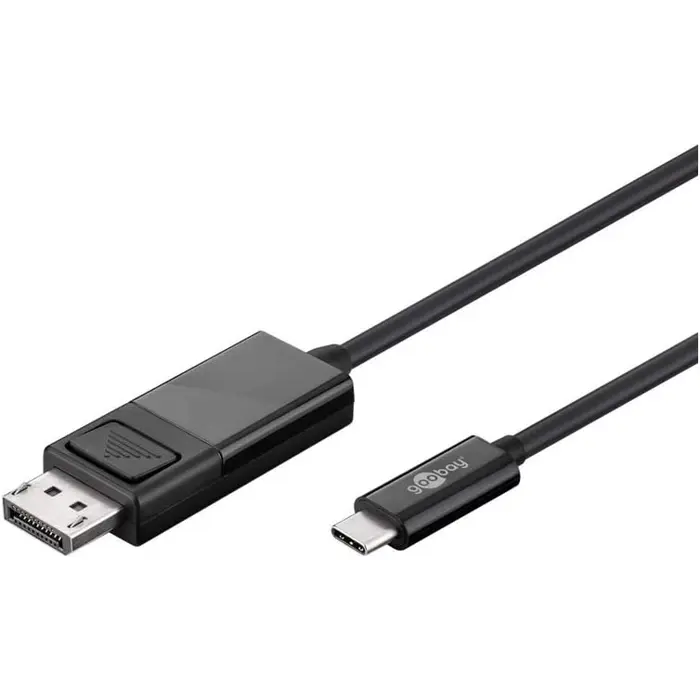 goobay USB adapter cable, USB-C connector > DisplayPort connector (black, 1.2 meters, 4K 60Hz)